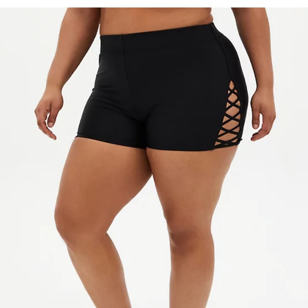 NWT Torrid Strappy Side Swim Shorts